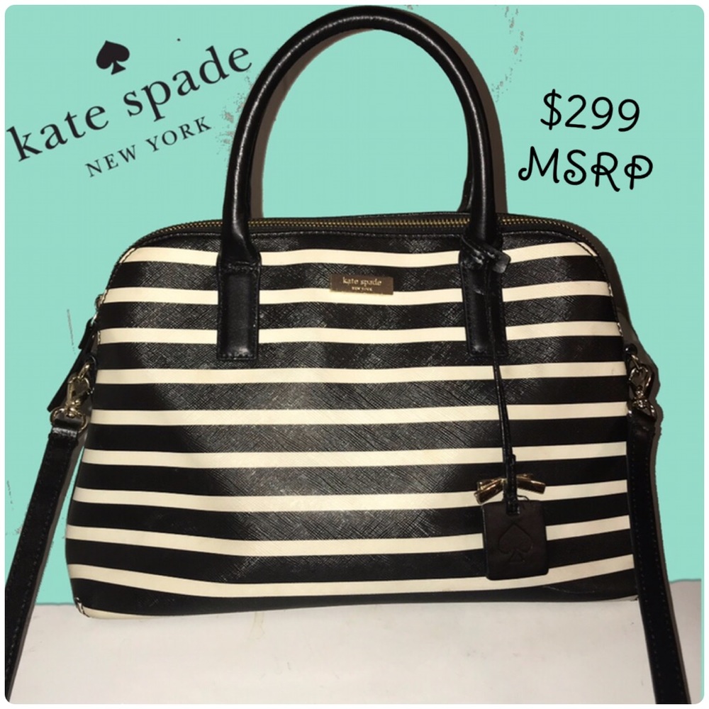 Kate spade Rachelle Black & White Striped Purse